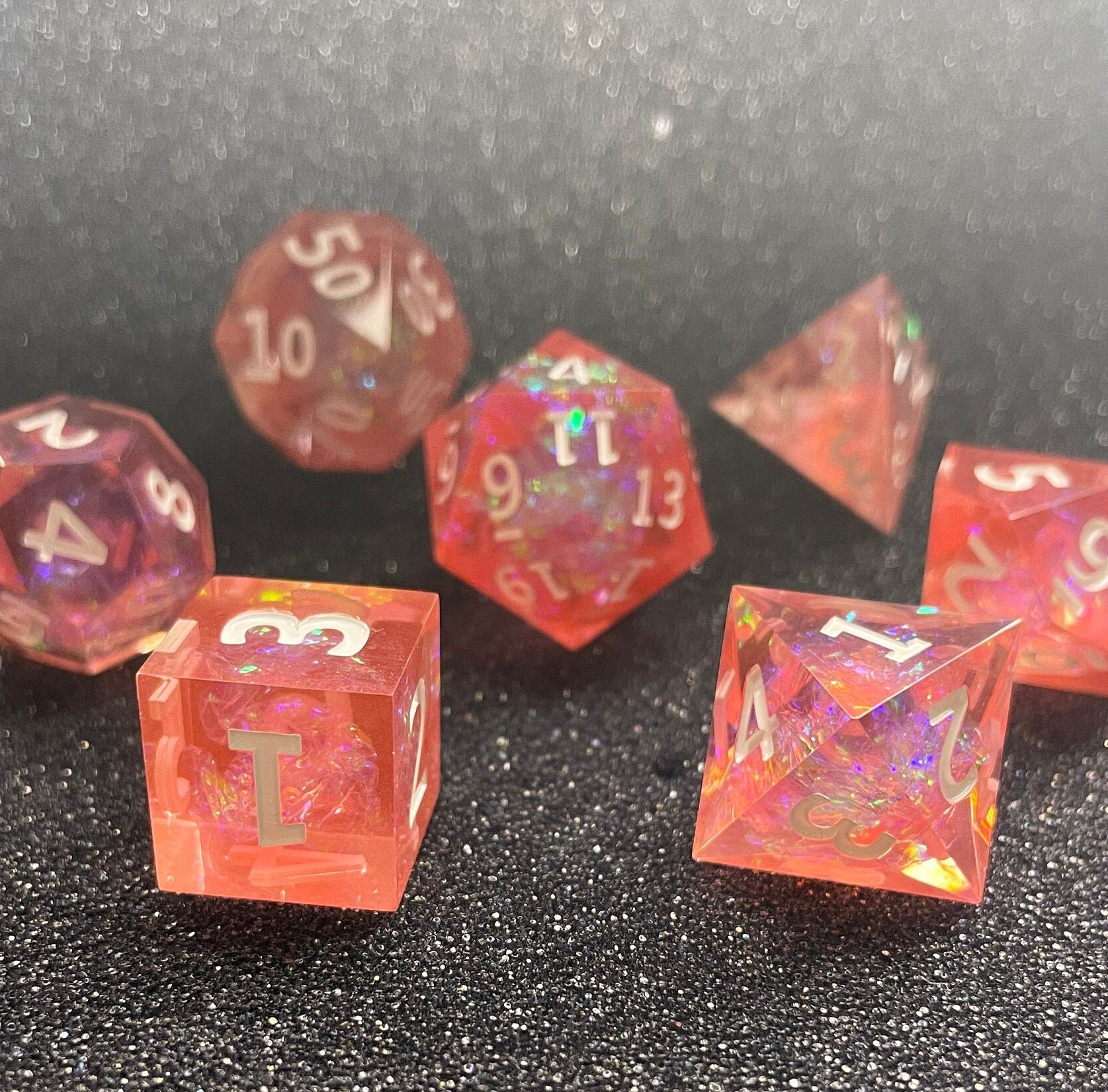 Rosy Quartz - 7 Piece Luxury D&D Dice Set