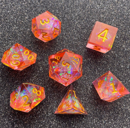 Pink Opal Prism - 7 Piece Luxury D&D Dice Set