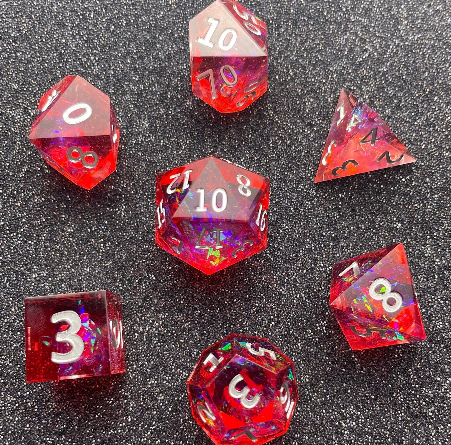 Chromatic Inferno  - 7 Piece Luxury D&D Dice Set