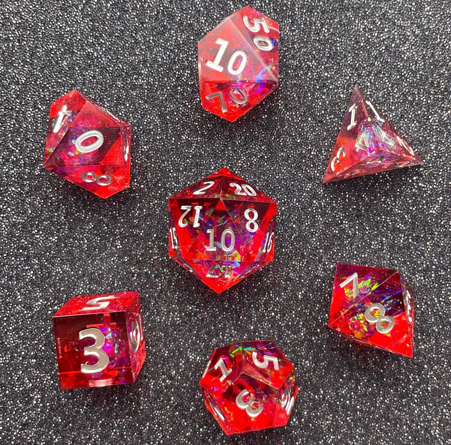 Chromatic Inferno  - 7 Piece Luxury D&D Dice Set