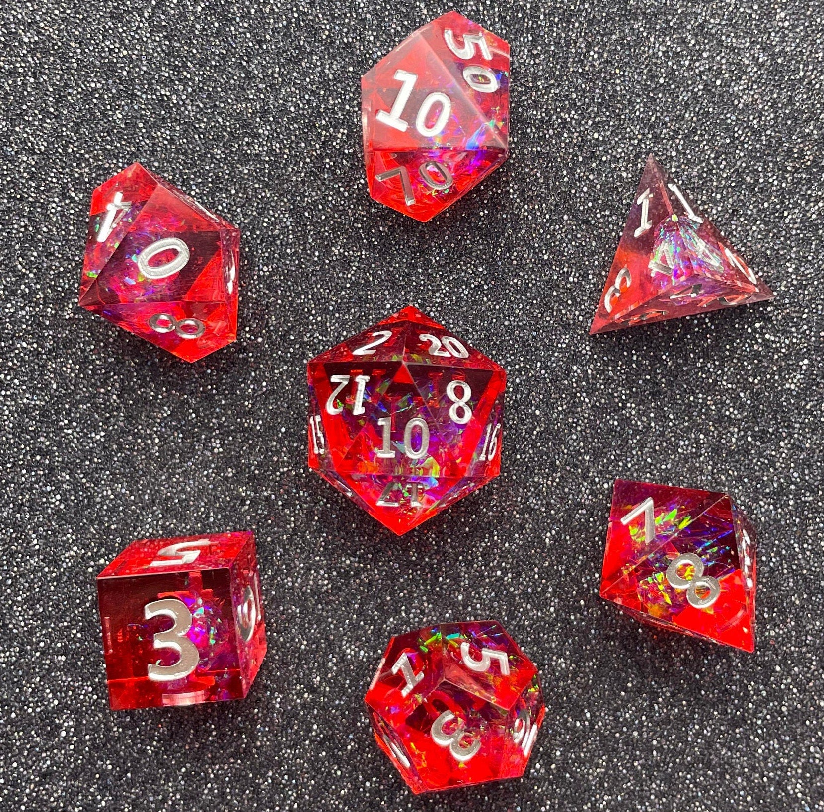 Chromatic Inferno  - 7 Piece Luxury D&D Dice Set