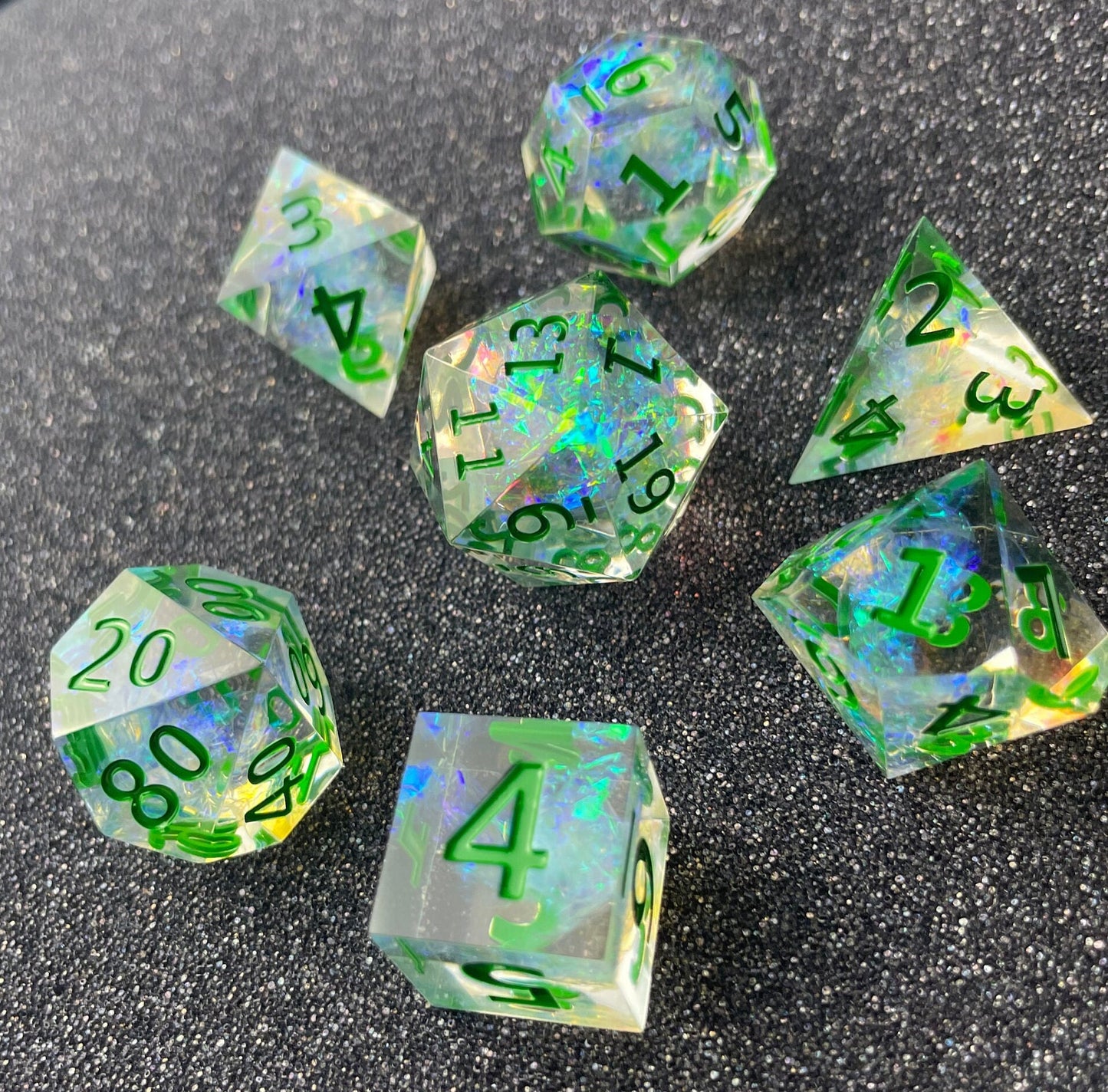 Emerald Grove - 7 Piece Luxury D&D Dice Set