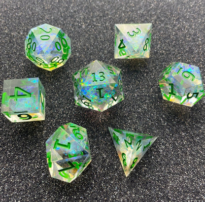 Emerald Grove - 7 Piece Luxury D&D Dice Set