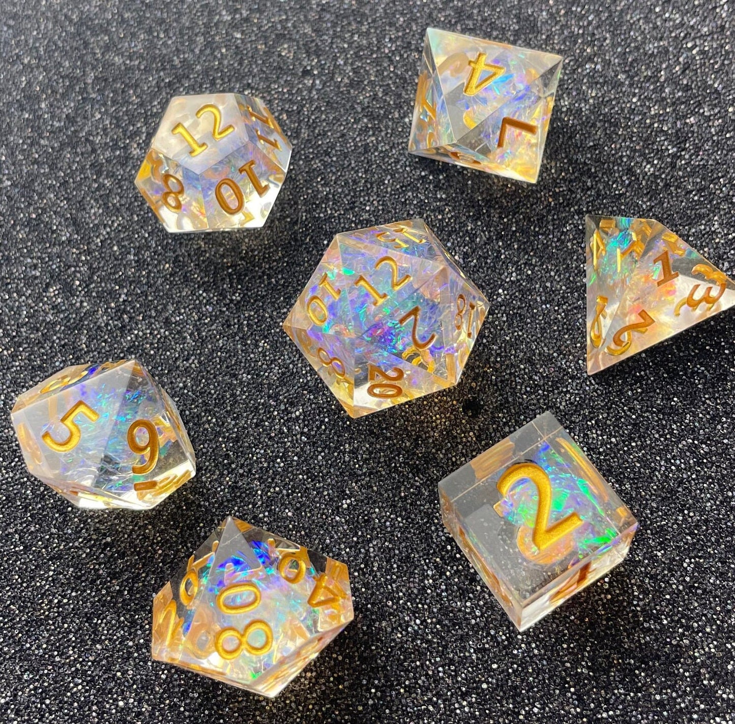 Golden Valor - 7 Piece Luxury D&D Dice Set