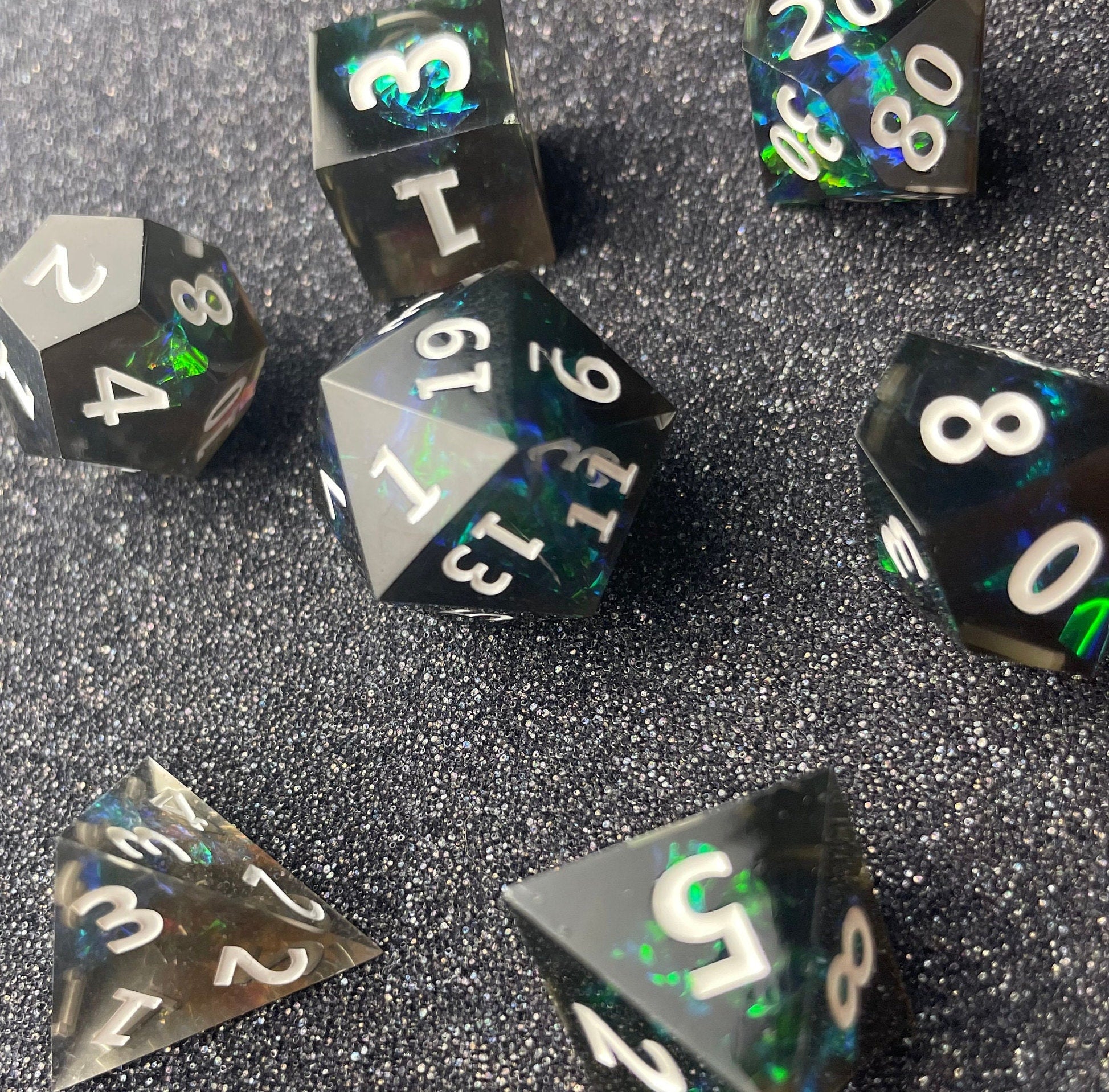 Shadowfall - 7 Piece Luxury D&D Dice Set