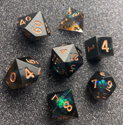 Midnight Elysium - 7 Piece Luxury D&D Dice Set