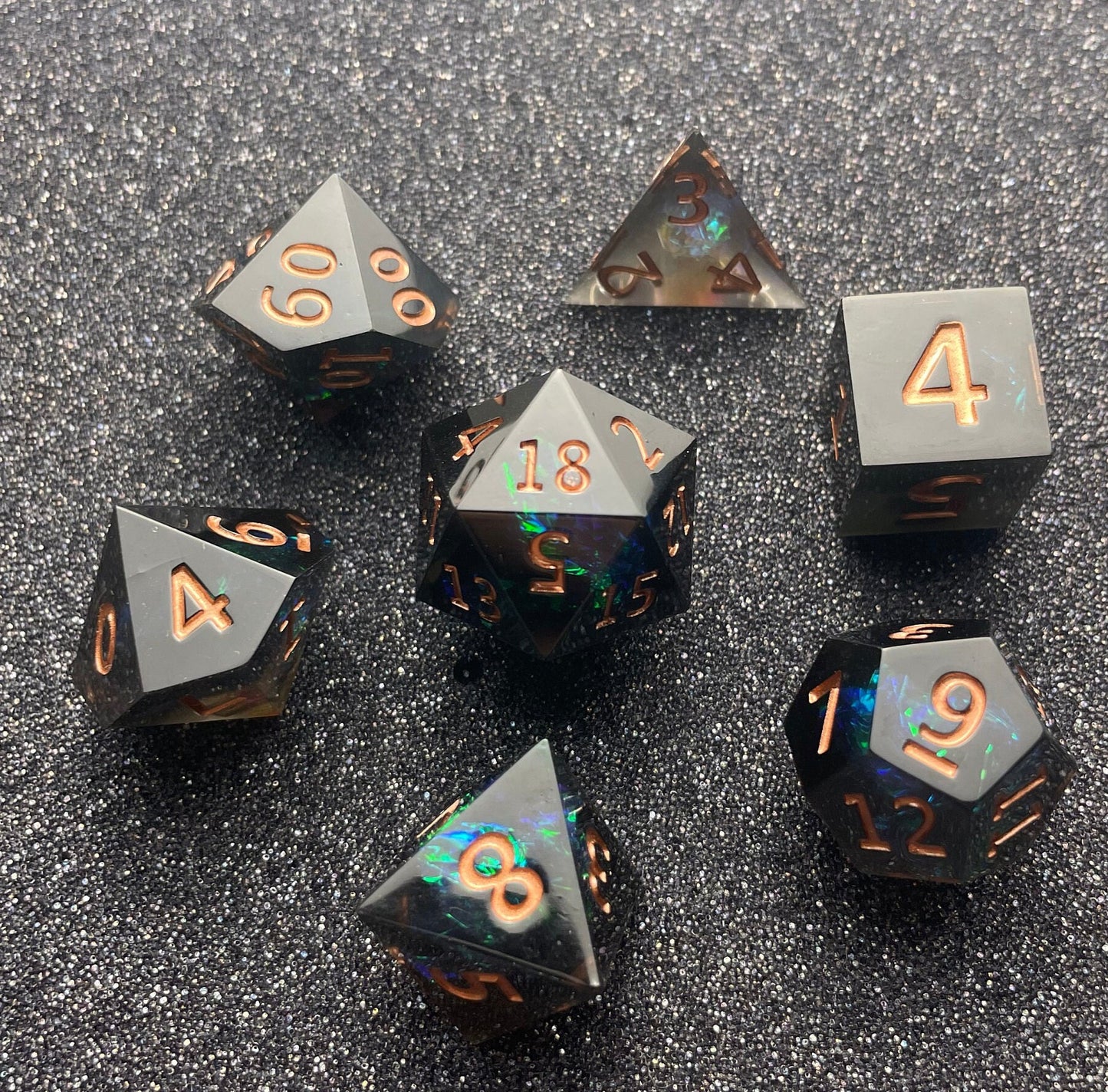 Midnight Elysium - 7 Piece Luxury D&D Dice Set