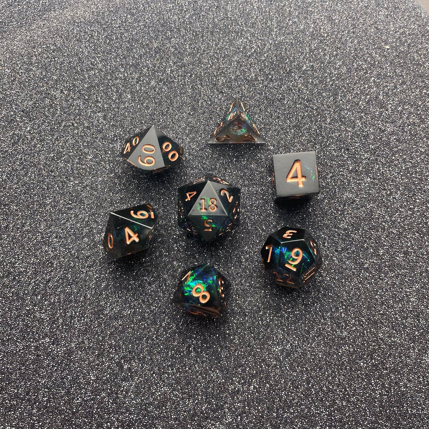 Midnight Elysium - 7 Piece Luxury D&D Dice Set