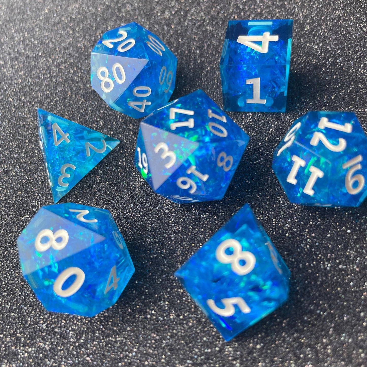 Icy Waters- 7 Piece Luxury D&D Dice Set