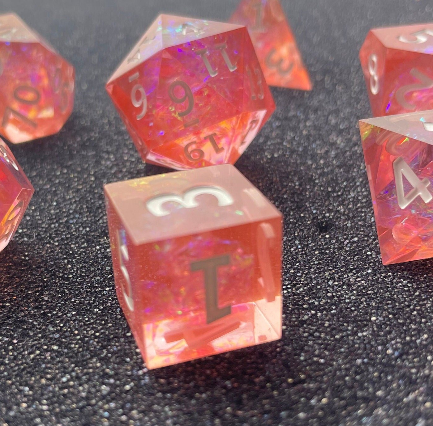 Rosy Quartz - 7 Piece Luxury D&D Dice Set