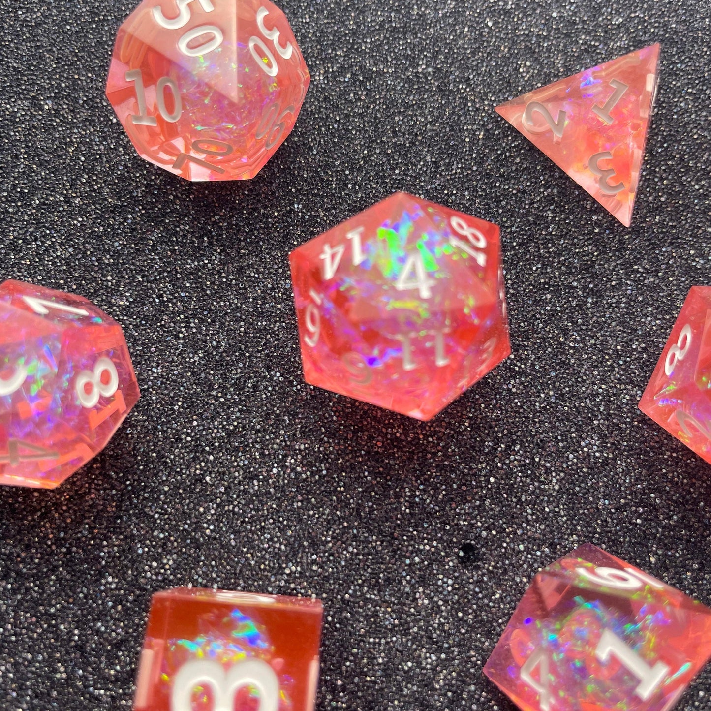 Rosy Quartz - 7 Piece Luxury D&D Dice Set