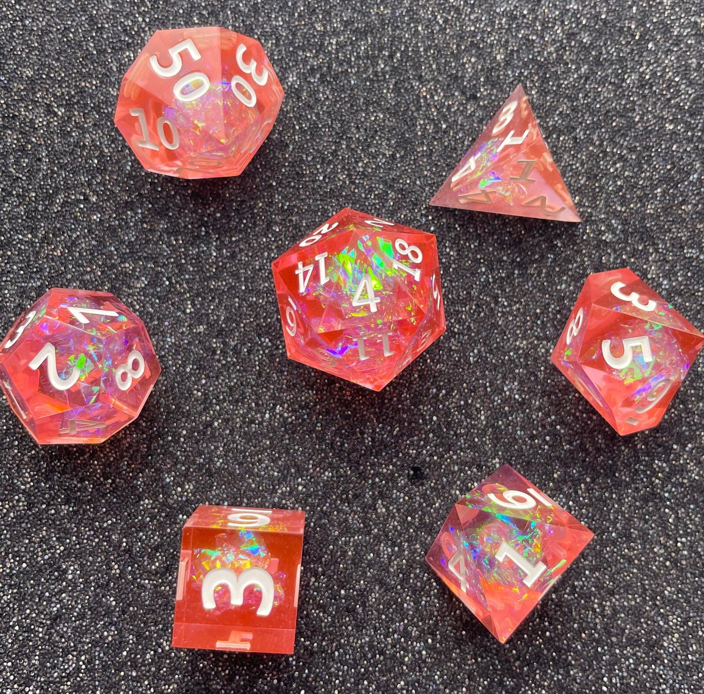 Rosy Quartz - 7 Piece Luxury D&D Dice Set