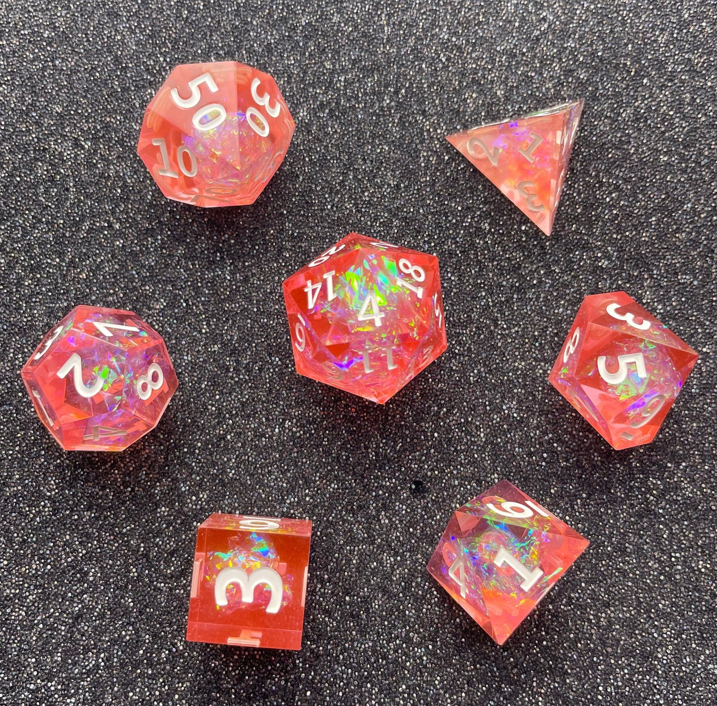 Rosy Quartz - 7 Piece Luxury D&D Dice Set