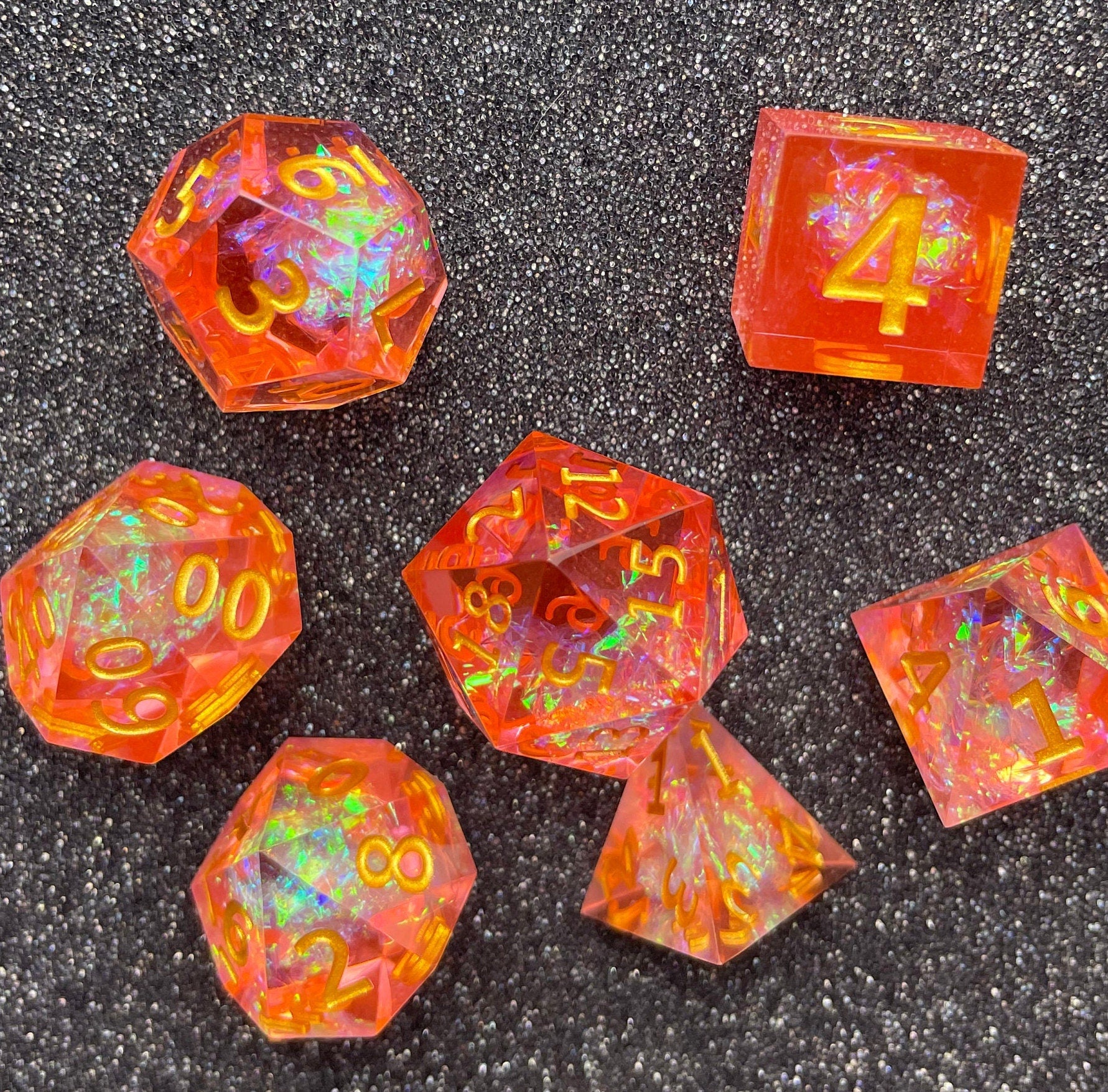 Pink Opal Prism - 7 Piece Luxury D&D Dice Set