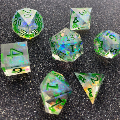 Emerald Grove - 7 Piece Luxury D&D Dice Set