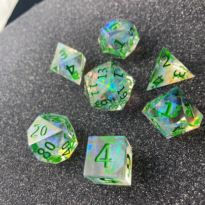 Emerald Grove - 7 Piece Luxury D&D Dice Set