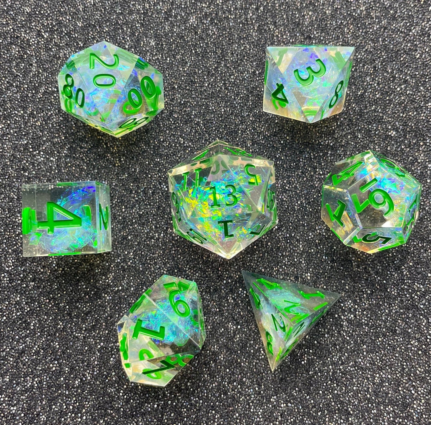 Emerald Grove - 7 Piece Luxury D&D Dice Set