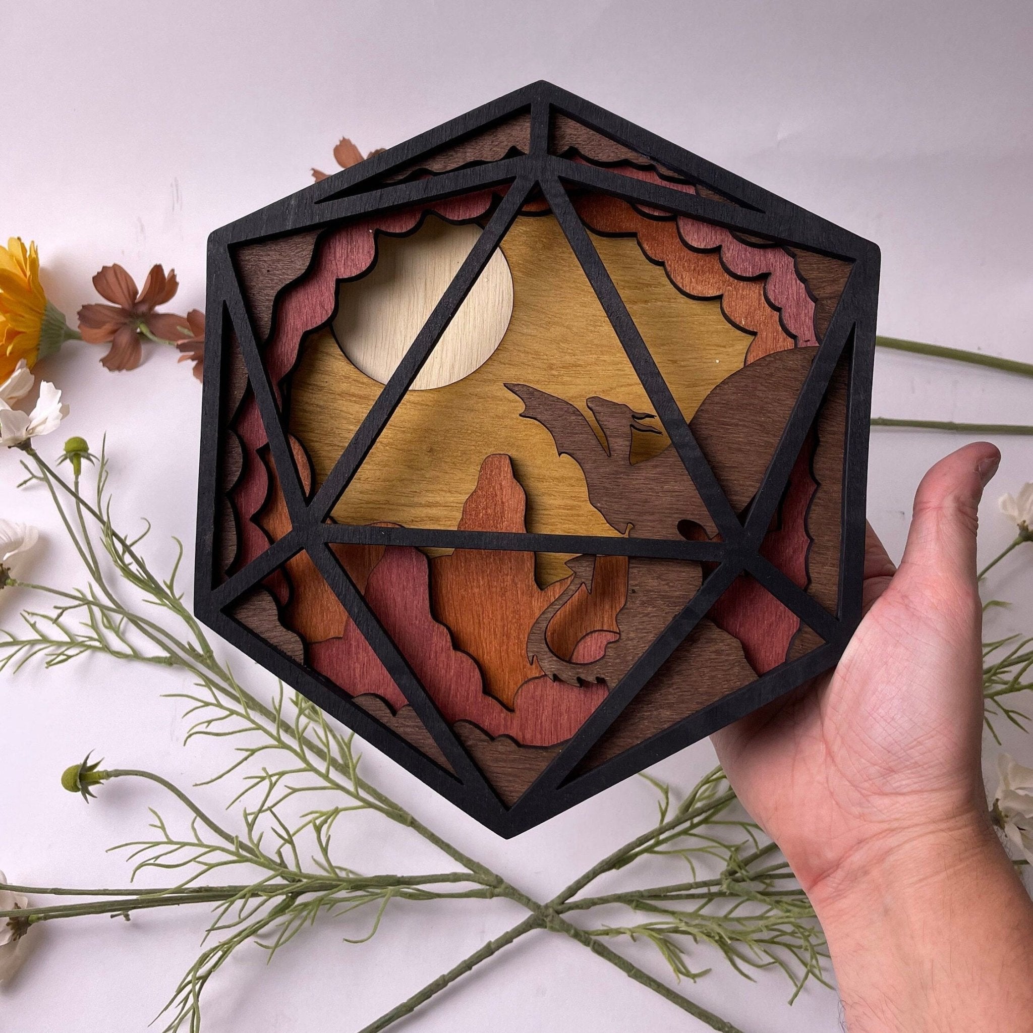 Dragon Roar - D20 Wooden Wall Art