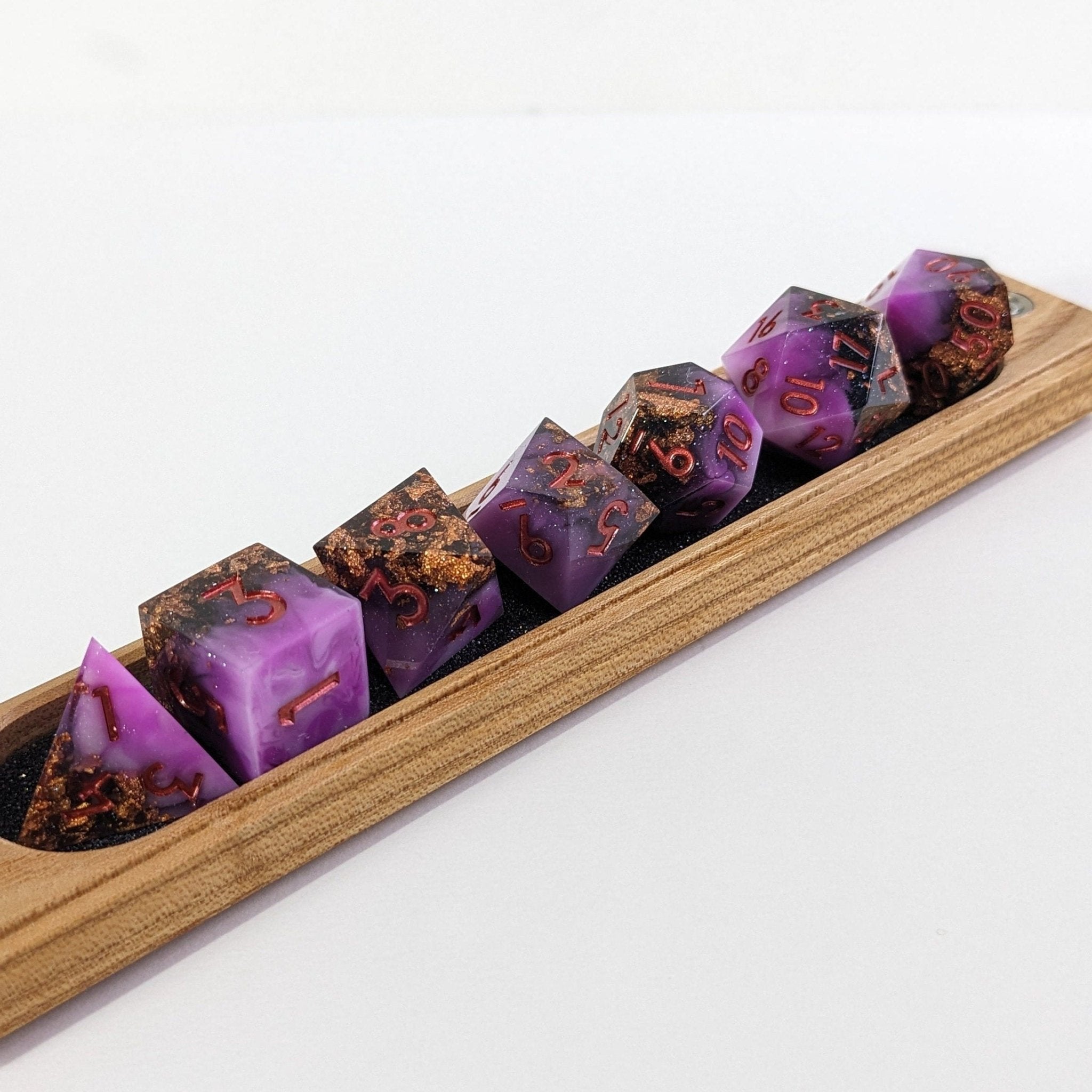 Rosefire Glimmerdice - 7 Piece Polyhedral Dice Set