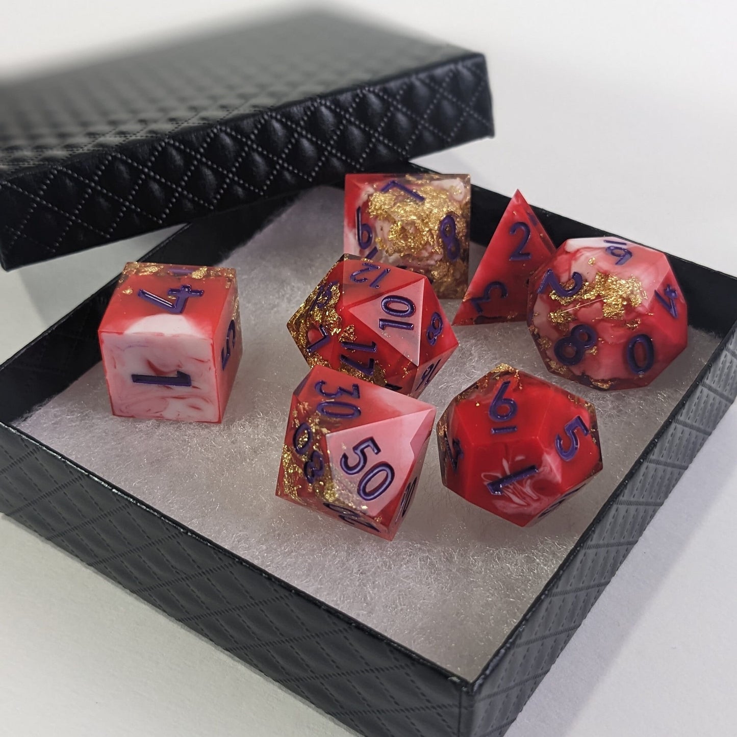 Crimson Alchemy - 7 Piece Luxury D&D Dice Set