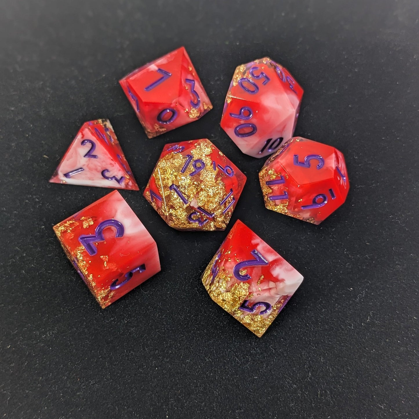 Crimson Alchemy - 7 Piece Luxury D&D Dice Set