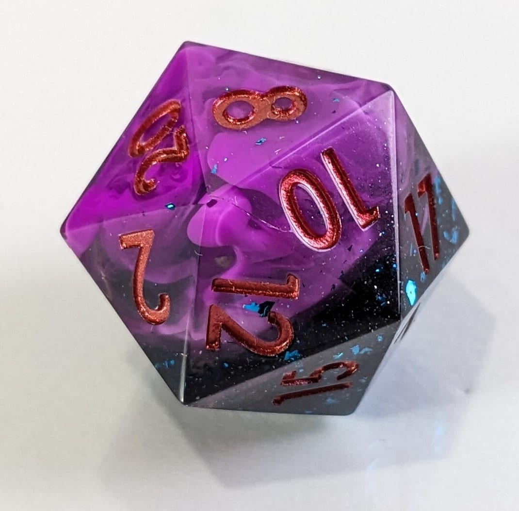 Amethyst Glintcrystal 7-Piece Polyhedral Dice Set