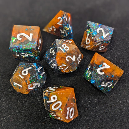 Earthshade Glintcrystal  - 7 Piece Luxury D&D Dice Set