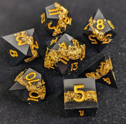 Gilded Nebula - 7 Piece Luxury D&D Dice Set