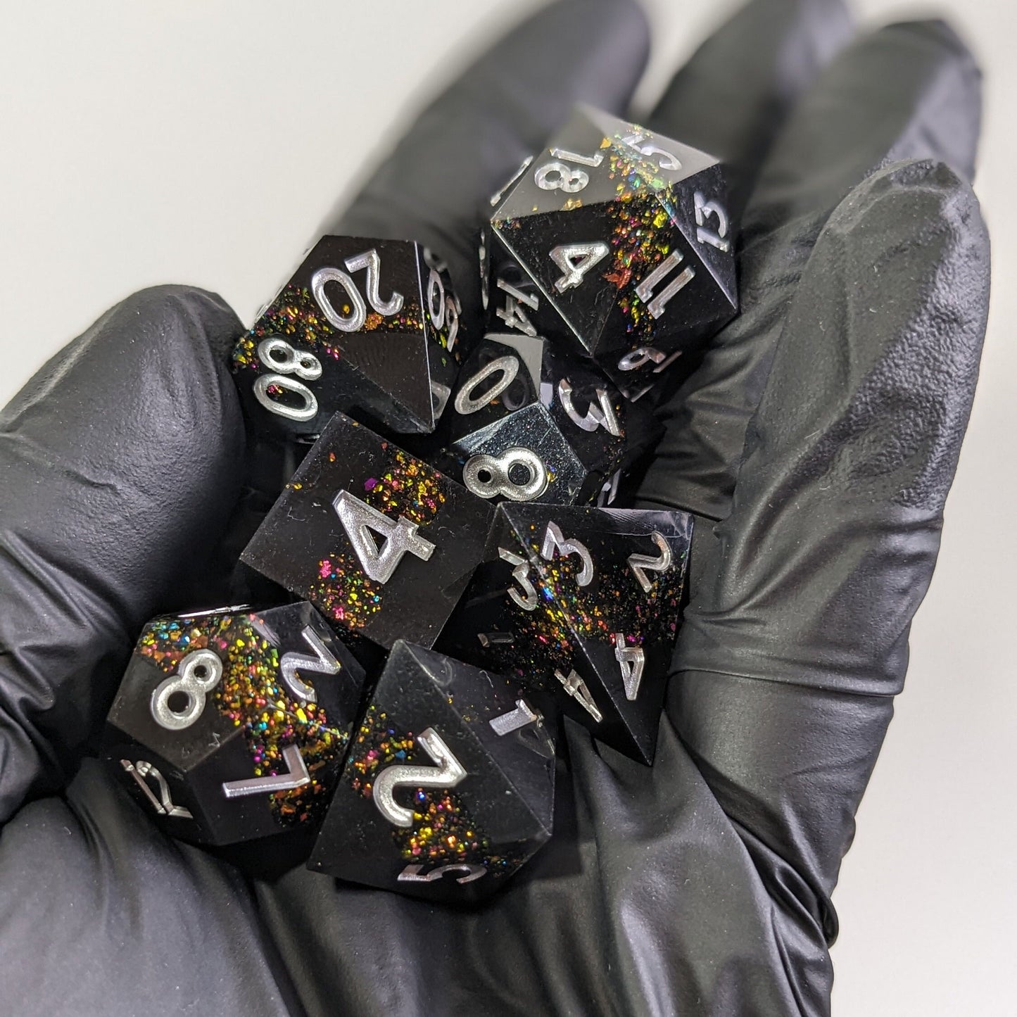 Cosmic Onyx - 7 Piece Luxury D&D Dice Set