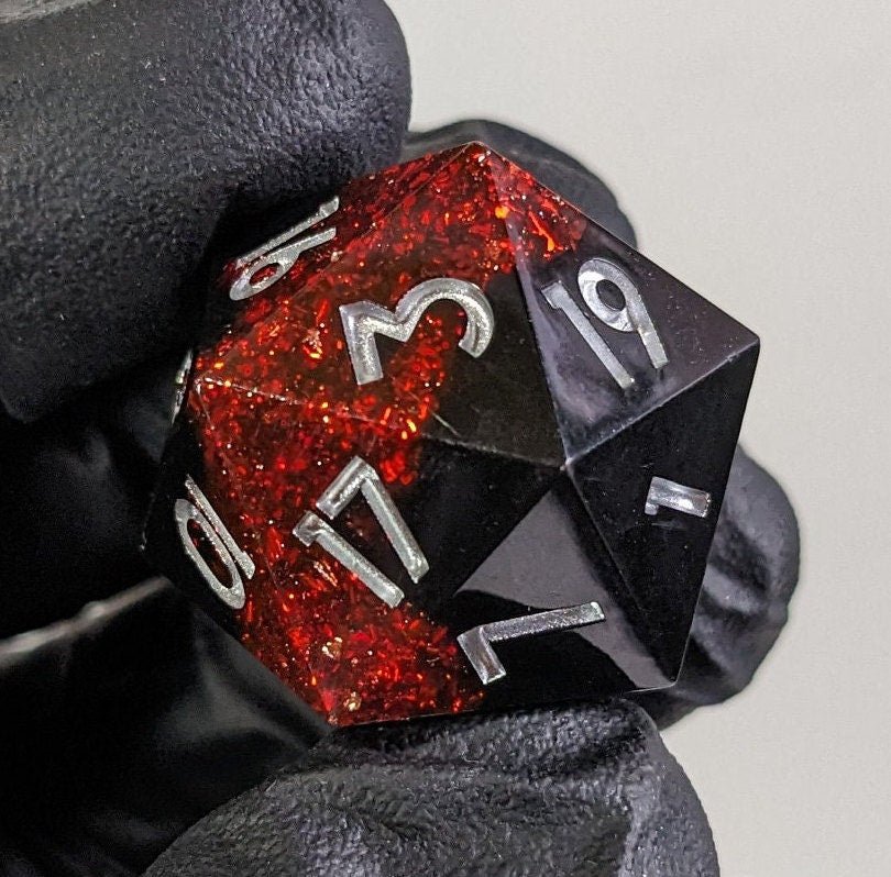 Inferno Onyx - 7 Piece Luxury D&D Dice Set