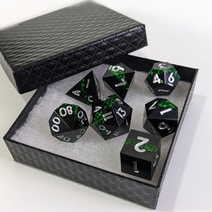 Jade Onyx - 7 Piece Luxury D&D Dice Set