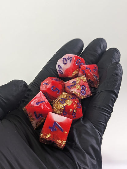 Crimson Alchemy - 7 Piece Luxury D&D Dice Set