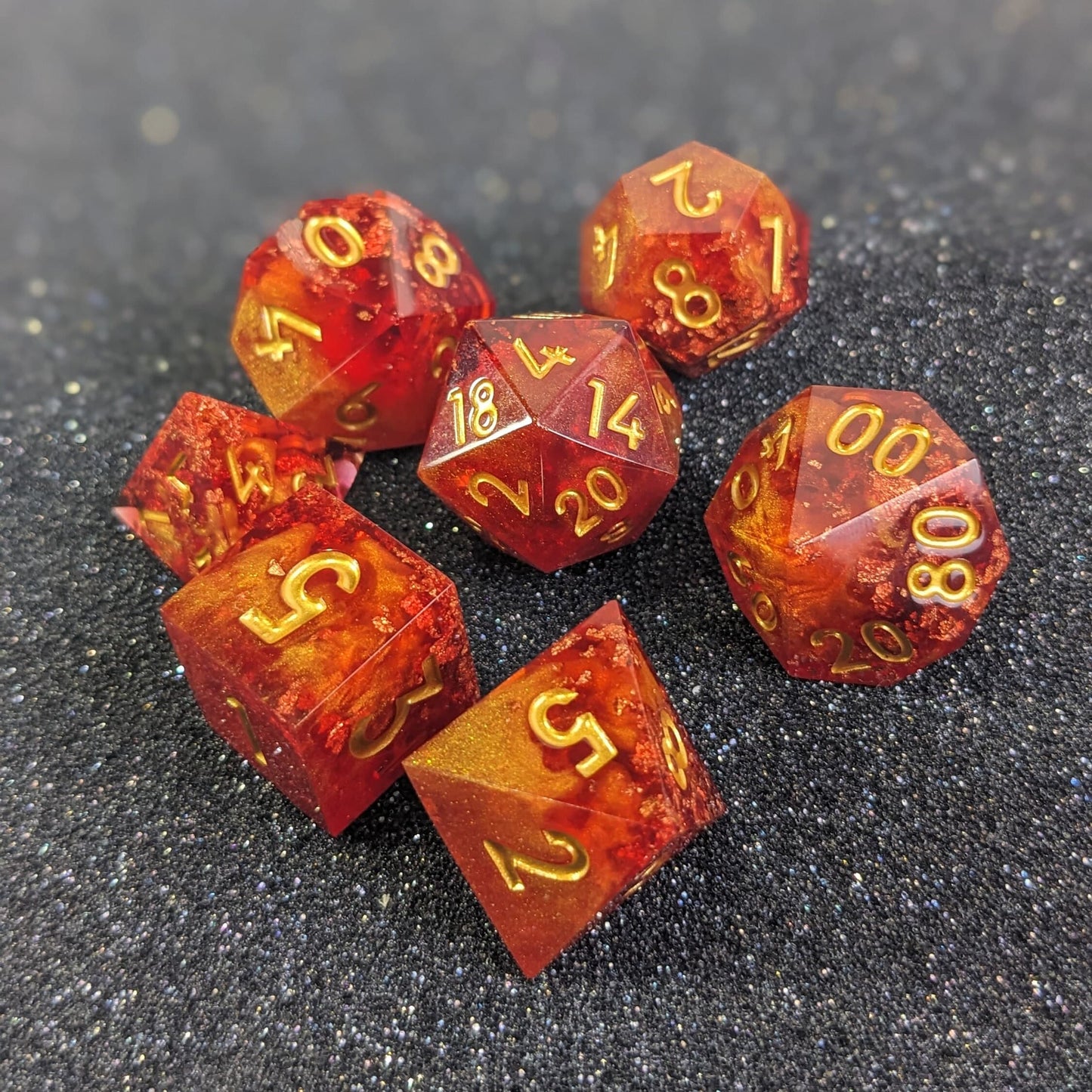 Emberforged Relics - 7 Piece Luxury D&D Dice Set