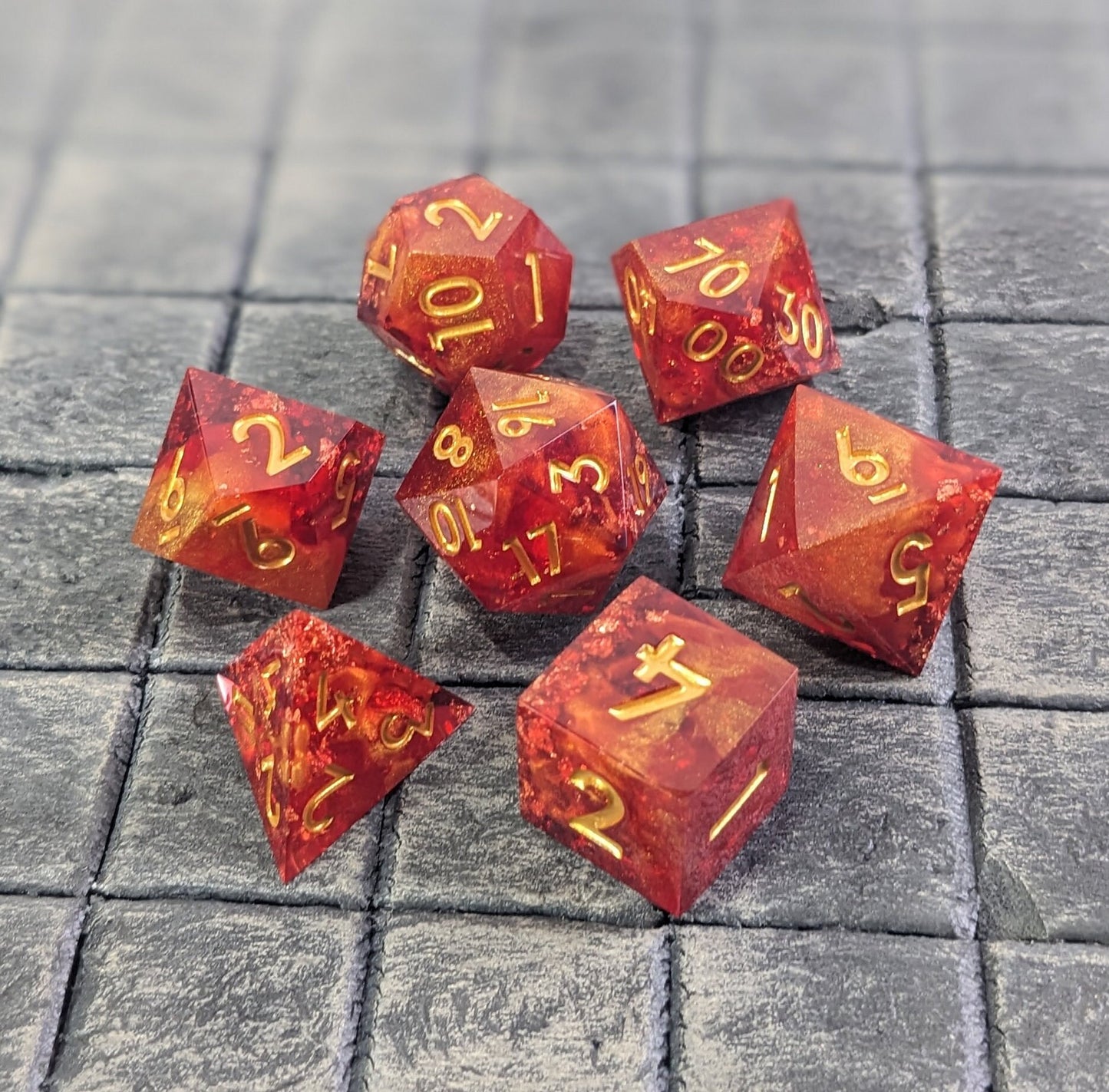 Emberforged Relics - 7 Piece Luxury D&D Dice Set