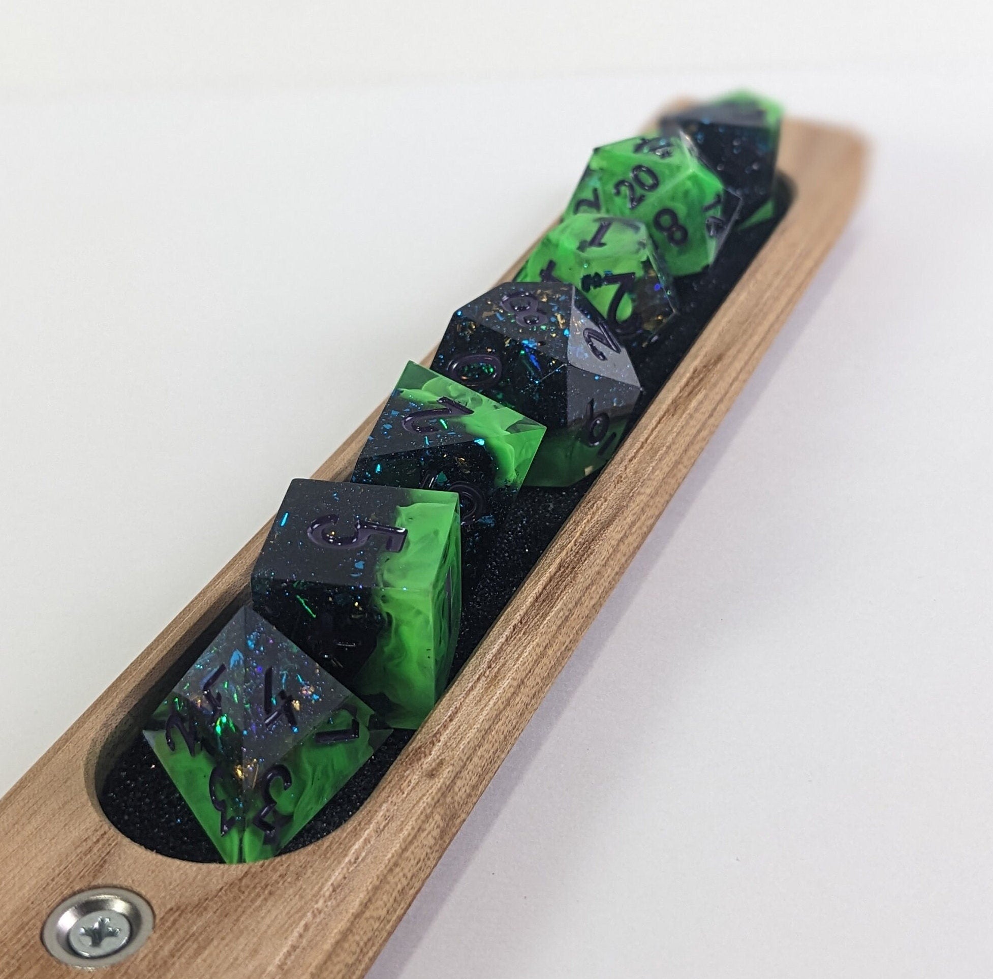 Emerald Glintcrystal - 7 Piece Polyhedral Dice Set