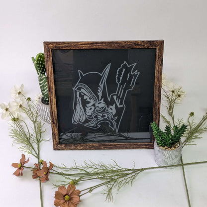 World of Warcraft Framed Wall Art - Sylvanas Wall Art Etched In Glass  - World of Warcraft Home Decor - Nerdy Gift For Him - Wow Art