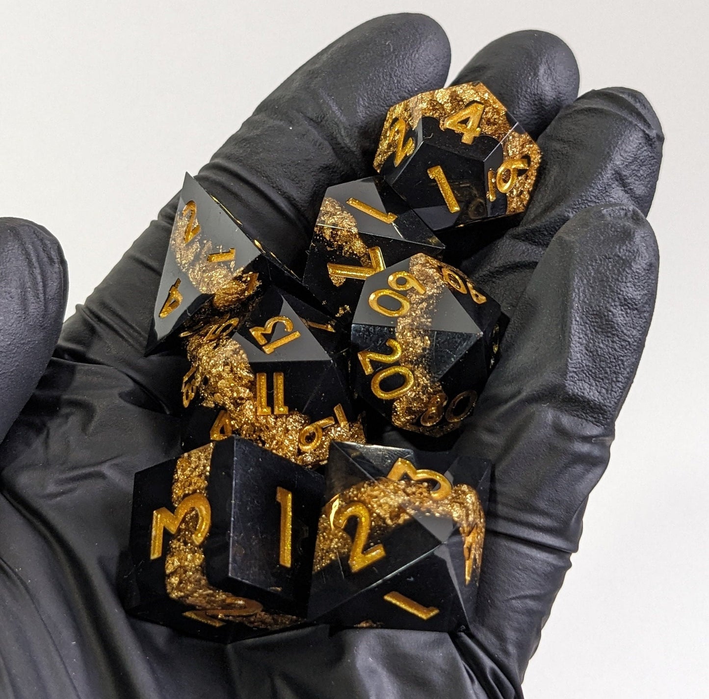 Gilded Nebula - 7 Piece Luxury D&D Dice Set