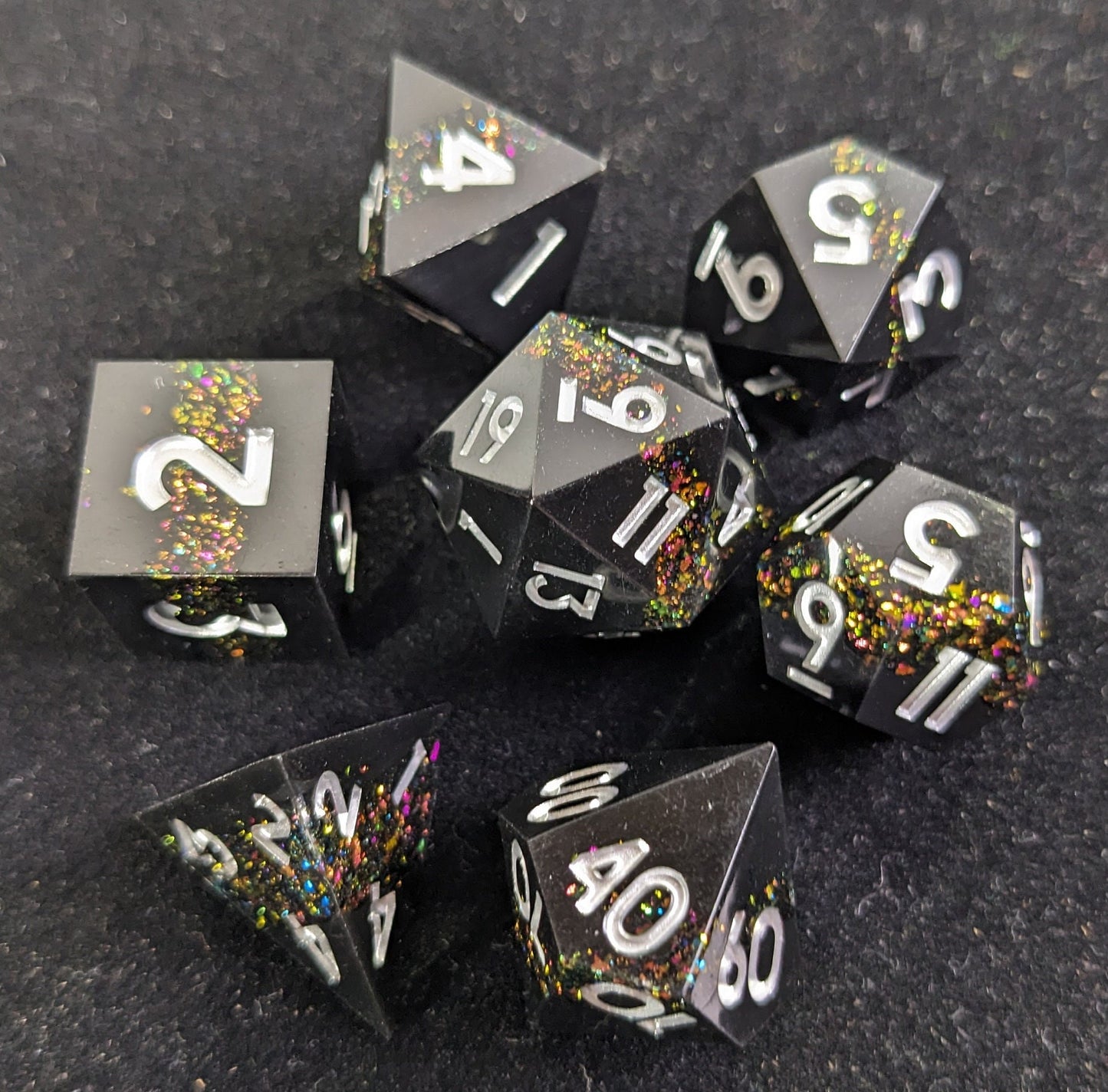 Cosmic Onyx - 7 Piece Luxury D&D Dice Set