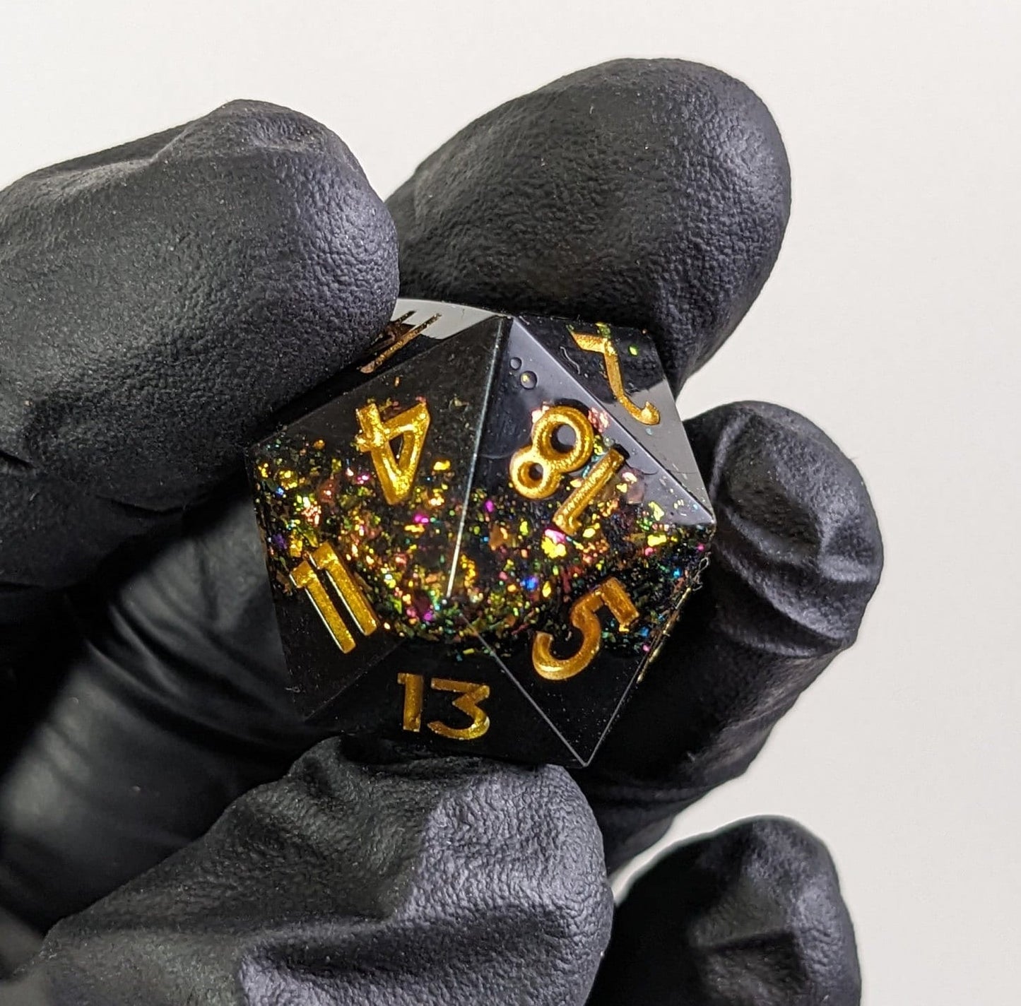 Gilded Chroma Noir - 7 Piece Luxury D&D Dice Set