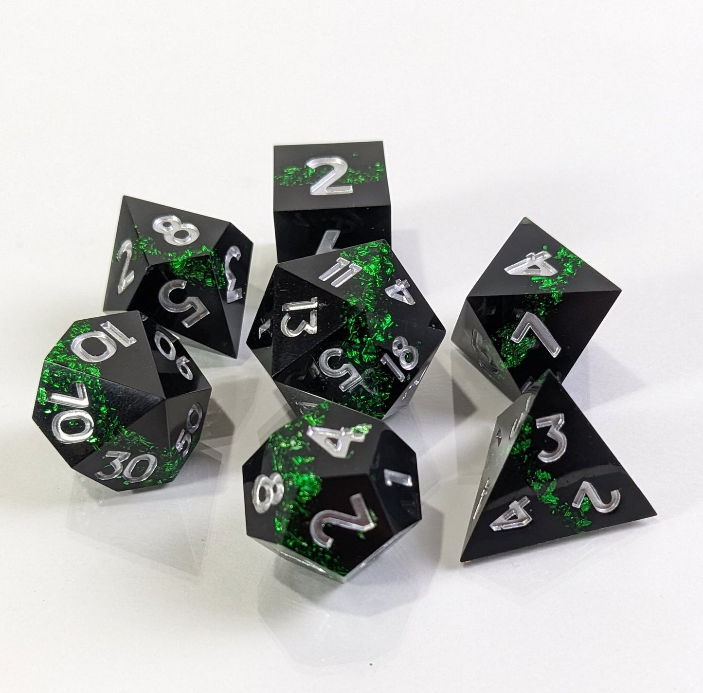 Jade Onyx - 7 Piece Luxury D&D Dice Set