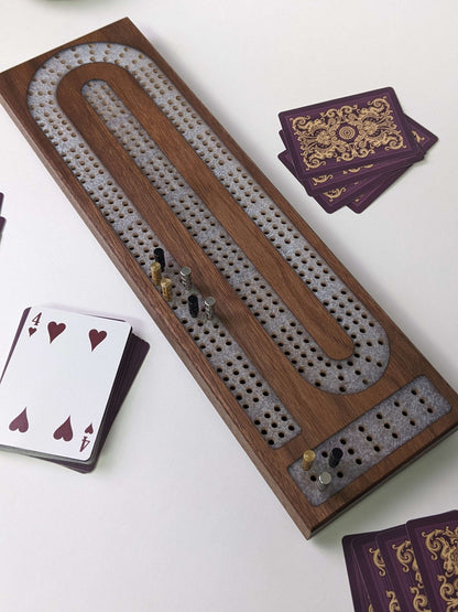 Premium Cribbage Board - Titanium Resin Inlay