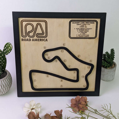 Road America Wooden Racing Art | Wooden Wall Decor | Includes Hanging Hardware | Made in USA