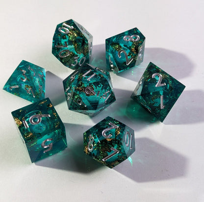 Enchanted Siren Lustridice - 7-Piece Liquid Core Dice Set