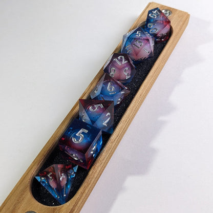 Ruby Frostfall Luminance - 7 Piece Luxury D&D Dice Set