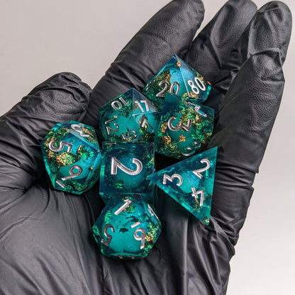 Enchanted Siren Lustridice - 7 Piece Luxury D&D Dice Set