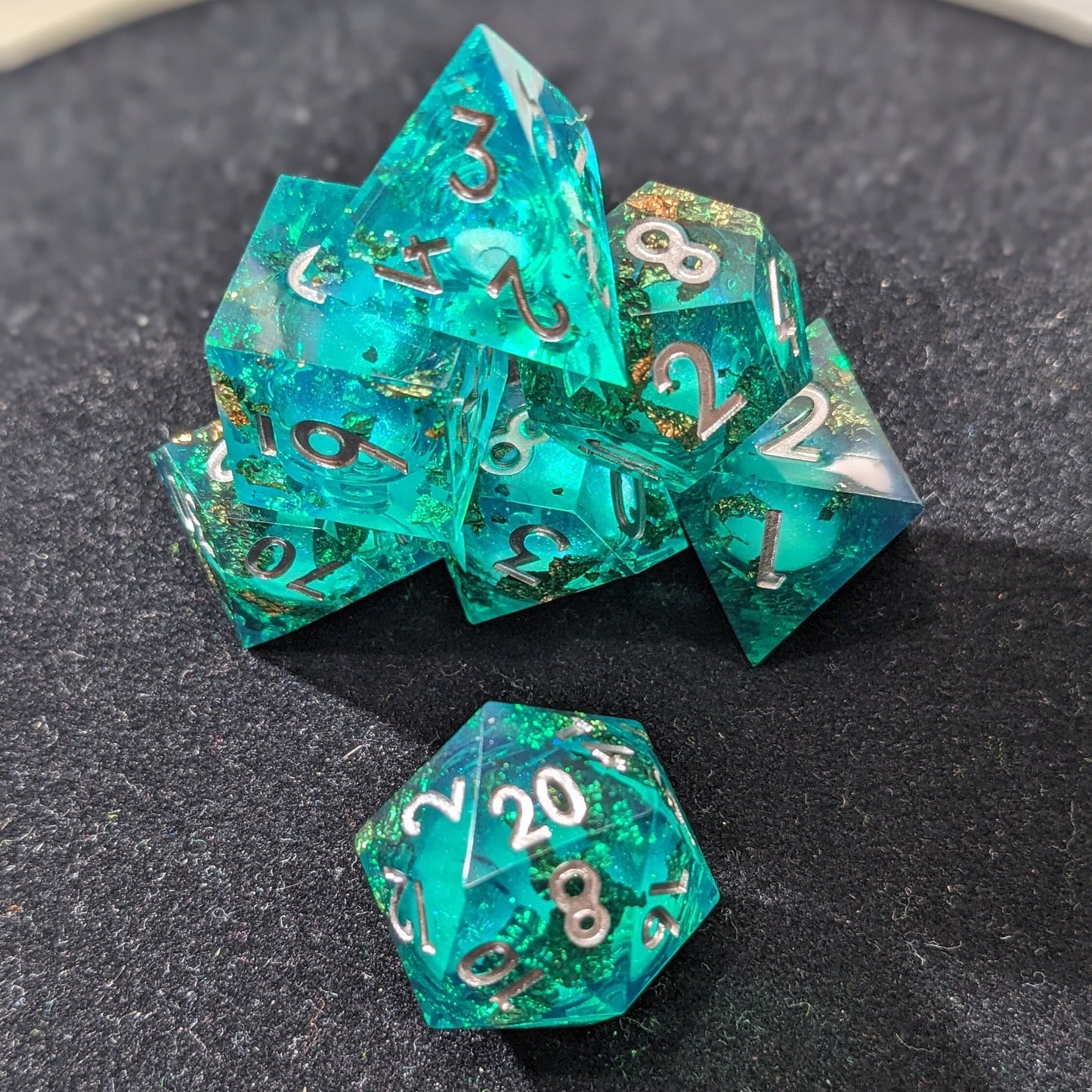 Enchanted Siren Lustridice - 7-Piece Liquid Core Dice Set