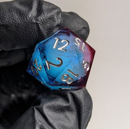 Ruby Frostfall Luminance - 7 Piece Luxury D&D Dice Set